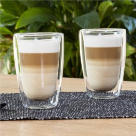 HI Juego de vasos para café macchiato 2 unidades transparente 400 ml