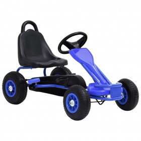 Kart de pedales con neumáticos azul