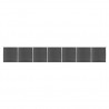 Juego de paneles de valla WPC negro 1218x186 cm